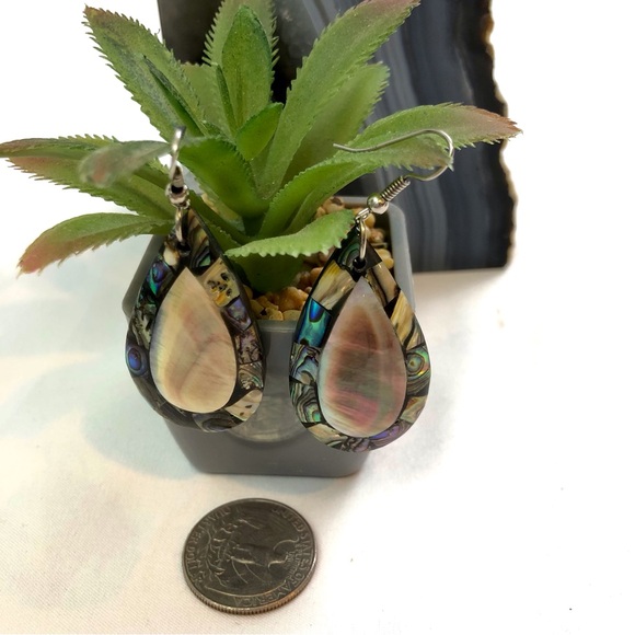 Abalone Tear Drop Shaped Earings - Picture 10 of 16
